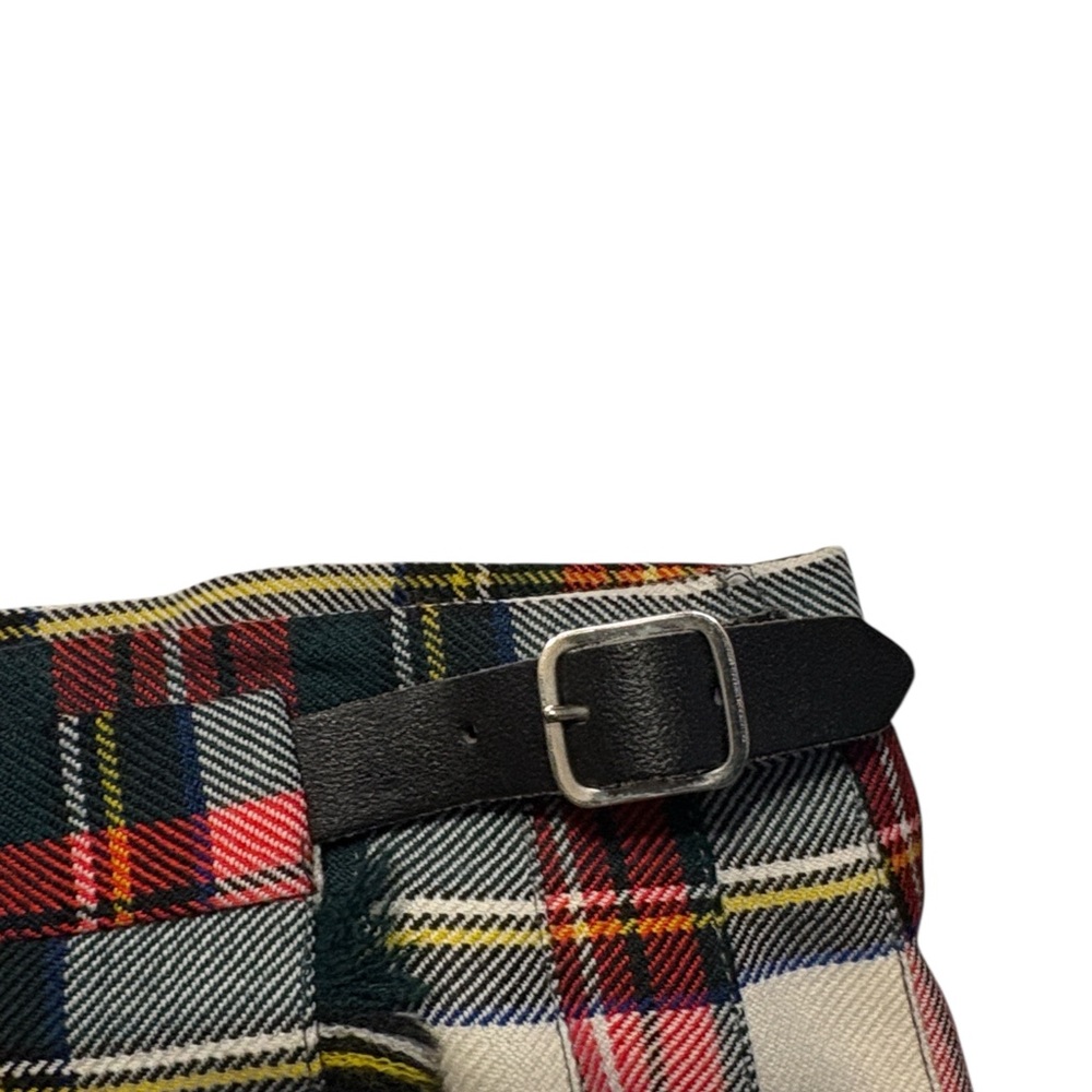 Kerry Hope London Wool Kilt Size 14 Red White Tartan Plaid Pleated Vintage - Picture 4 of 7